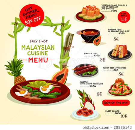 图库插图: malaysian cuisine restaurant menu template design