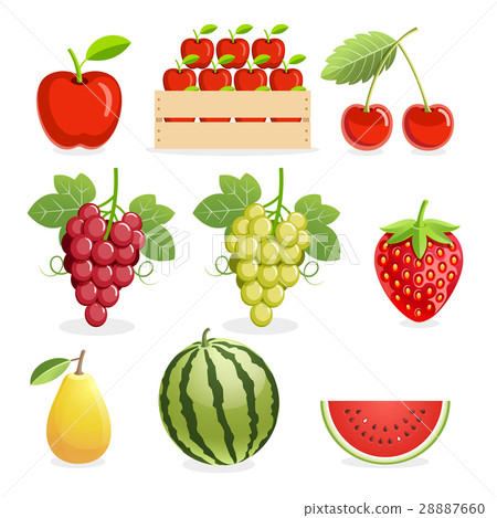 插图素材: pineapple and banana fruit. vector illustration.