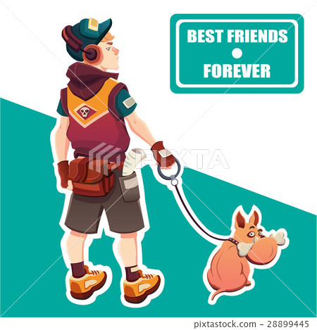 a boy and his dog. best friends 28899445