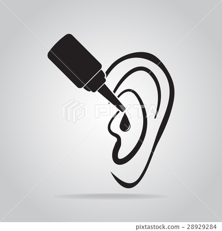 图库插图: ear drops icon, medical sign icon