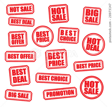 插图素材: grunge rubber with text hot sale red stamp set