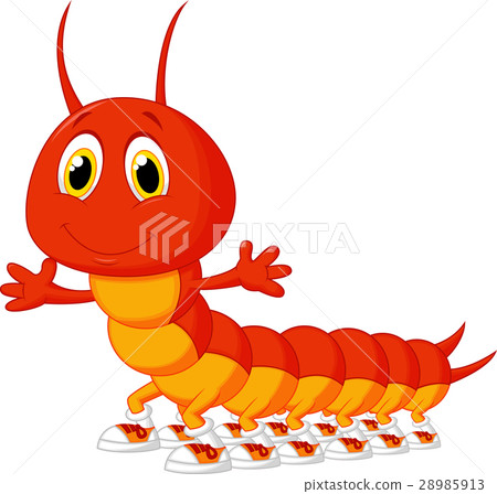 图库插图: cute centipede cartoon