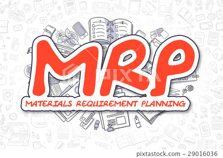 插图素材: mrp - doodle red inscription. business concept.