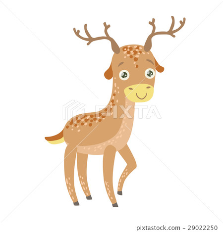 插图素材: spotted reindeer cute toy animal with detailed