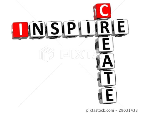 图库插图: 3d create inspire crossword