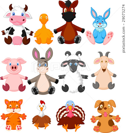 图库插图: farm animal cartoon collection