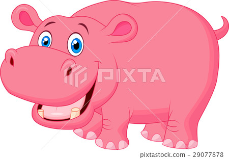 插图素材: cute hippo cartoon