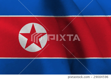 North korea,South Korea 图库插图: north korea national flag 3d illustration symbol