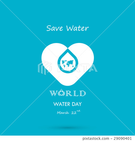 图库插图: water drop with world icon vector logo design