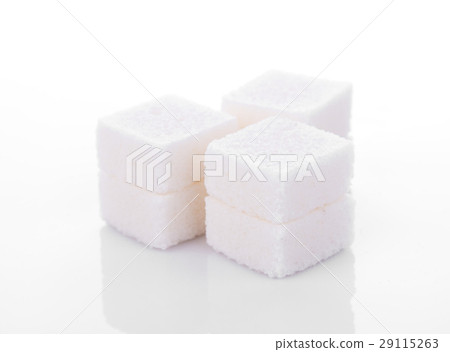 图库照片 sugar cube on white background