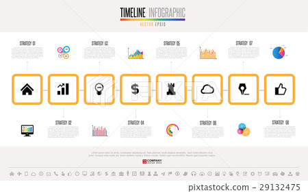 插图素材: timeline infographics design template