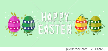 插图素材: happy easter spring banner design for celebration