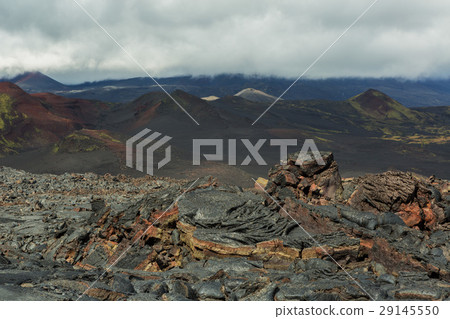 图库照片: lava field at tolbachik volcano, after eruption in