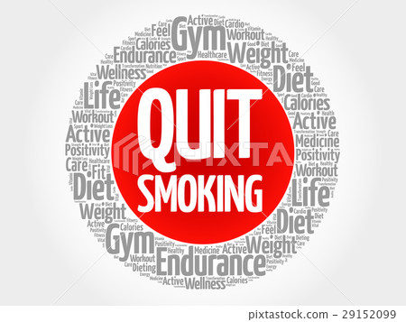 图库插图: quit smoking word cloud collage