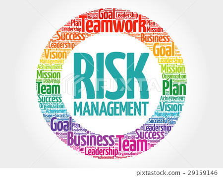 插图素材: risk management circle word cloud