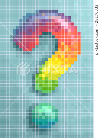 图库插图: question mark pixel art design