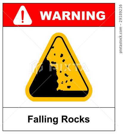 插图素材: falling rocks warning sign vector isymbol