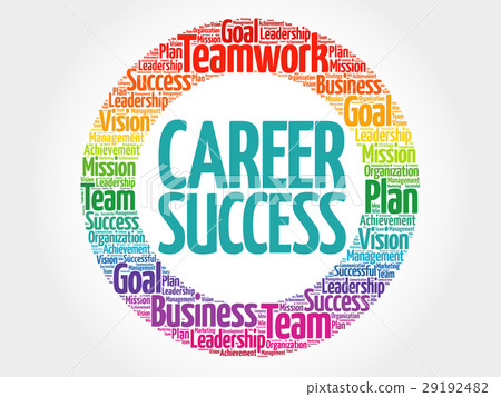 插图素材: career success circle word cloud