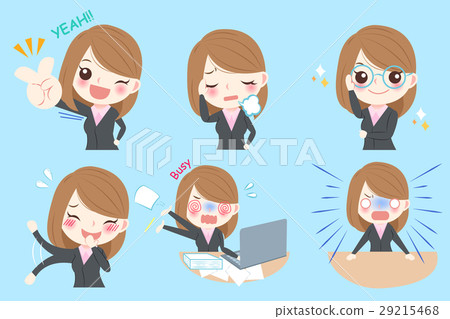 插图素材: cartoon business woman