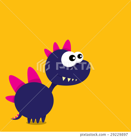 插图素材: vector cartoon funny dragon. cartoon dinosaur.