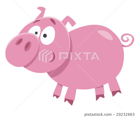 图库插图: cute pig farm animal character