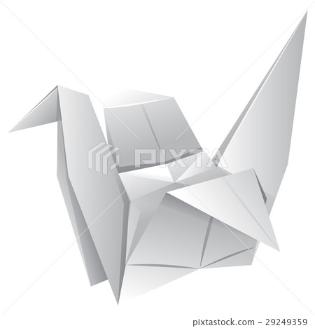 插图素材: origami art with paper bird
