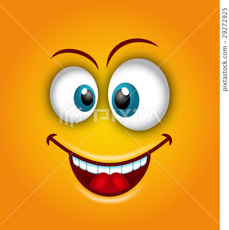 Happy Emoticon With Open Mouth And Smiling Stock Illustration