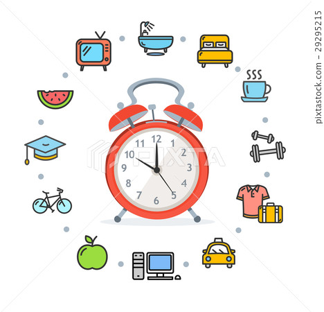 插图素材: daily routines concept healthy life. vector