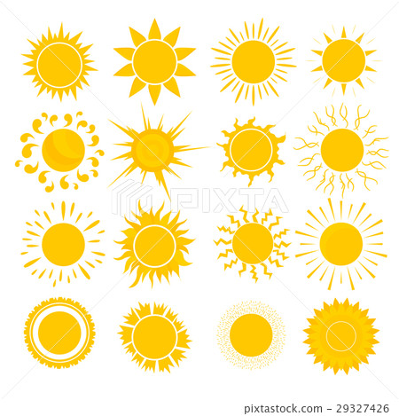 插图素材: cartoon yellow sun set. vector