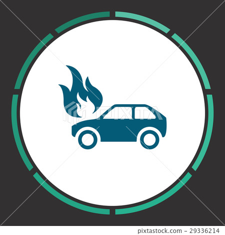 插图素材: car fire icon vector