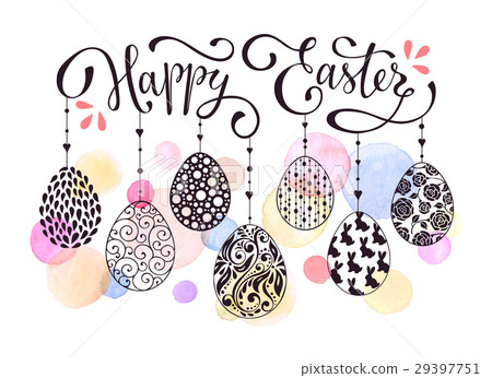 图库插图: easter greeting card
