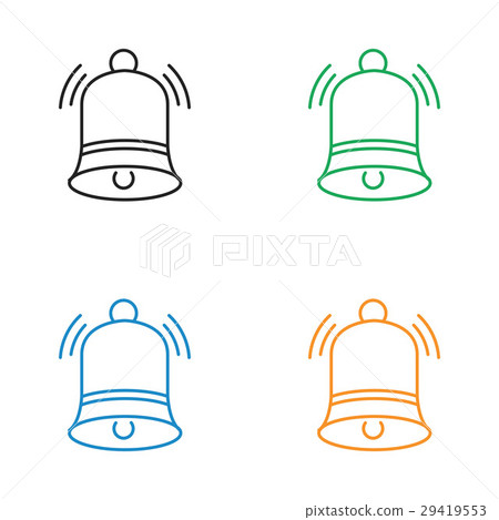 图库插图: christmas bell vector line icon