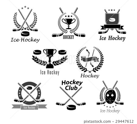 插图素材: ice hockey club or tournament vector award symbols