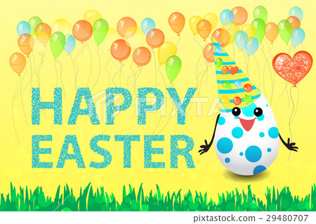 图库插图: easter holidays. the mischievous egg