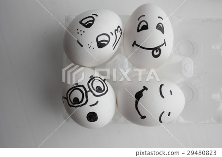 图库照片: eggs are funny with faces. concept best friends