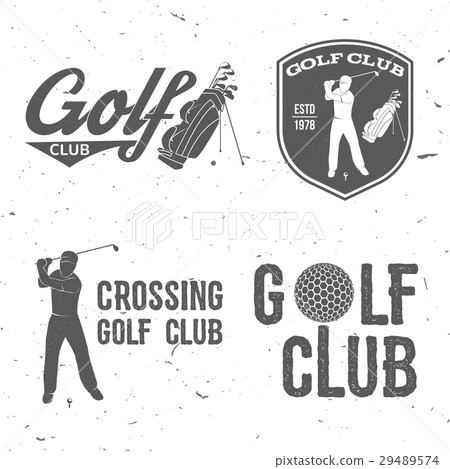 插图素材: golf club concept with golfer and bag.