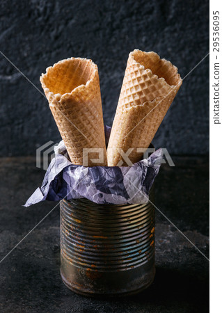 图库照片: waffle cones for ice cream