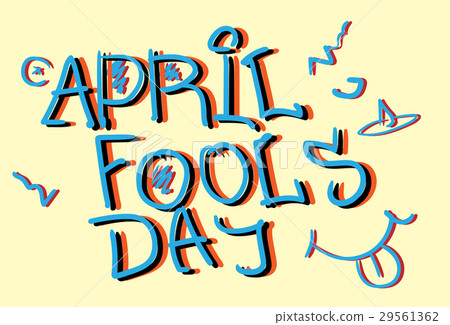 图库插图: first april fool day happy holiday greeting card