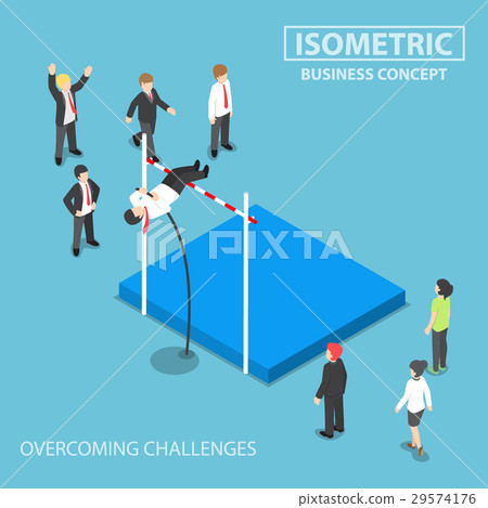 插图素材: isometric businessman doing the pole vault 查看全部