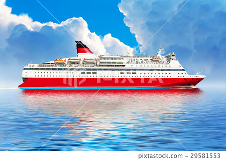 图库插图: cruise ship in ocean