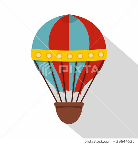 插图素材: red and blue hot air striped balloon icon