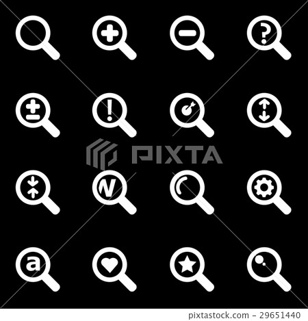 插图素材: vector white magnifying glass icon set