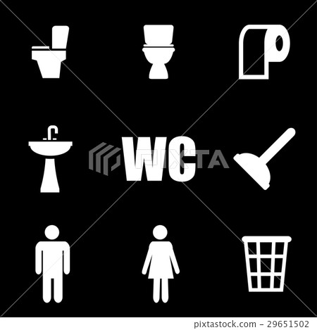 插图素材: vector white toilet icon set