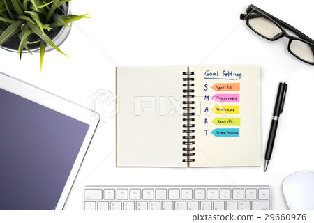图库照片: smart goal setting with notebook