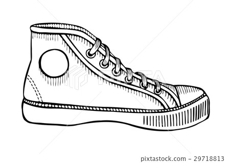 插图素材: hand drawn sketch of sport shoes