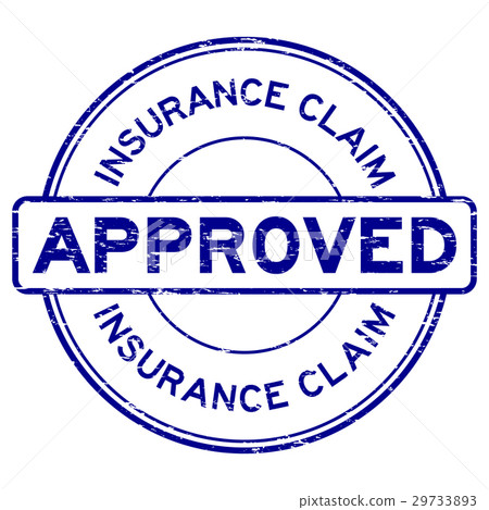 claim,exclaim 插图素材: grunge blue insurance claim approved rubber stamp