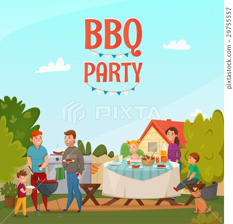 插图素材: barbecue party poster
