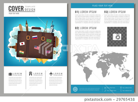 图库插图: travel brochure design. template for travel and