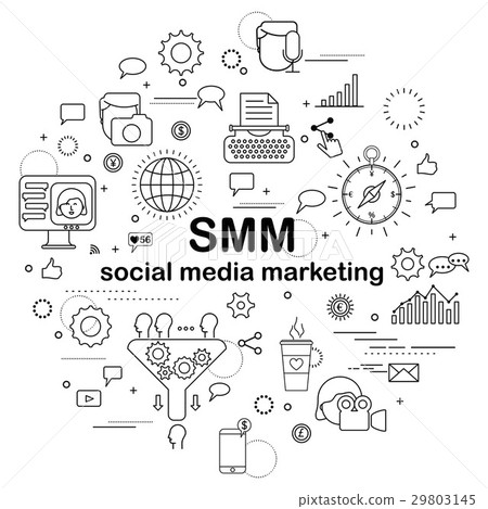 插图素材: social media marketing