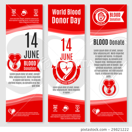 图库插图: world donor day blood donation vector banners